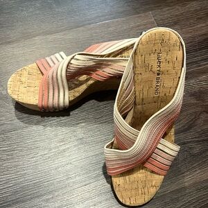 Lucky Brand strappy cork wedges